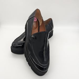 FRANCO SARTO BLACK PATENT LOAFERS SIZE 11